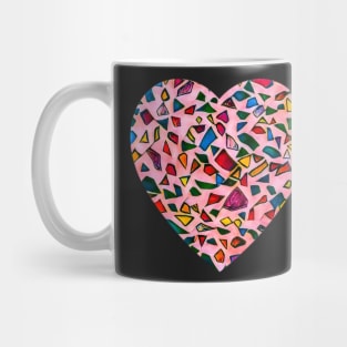 Mosaic love heart sweet pink Mug